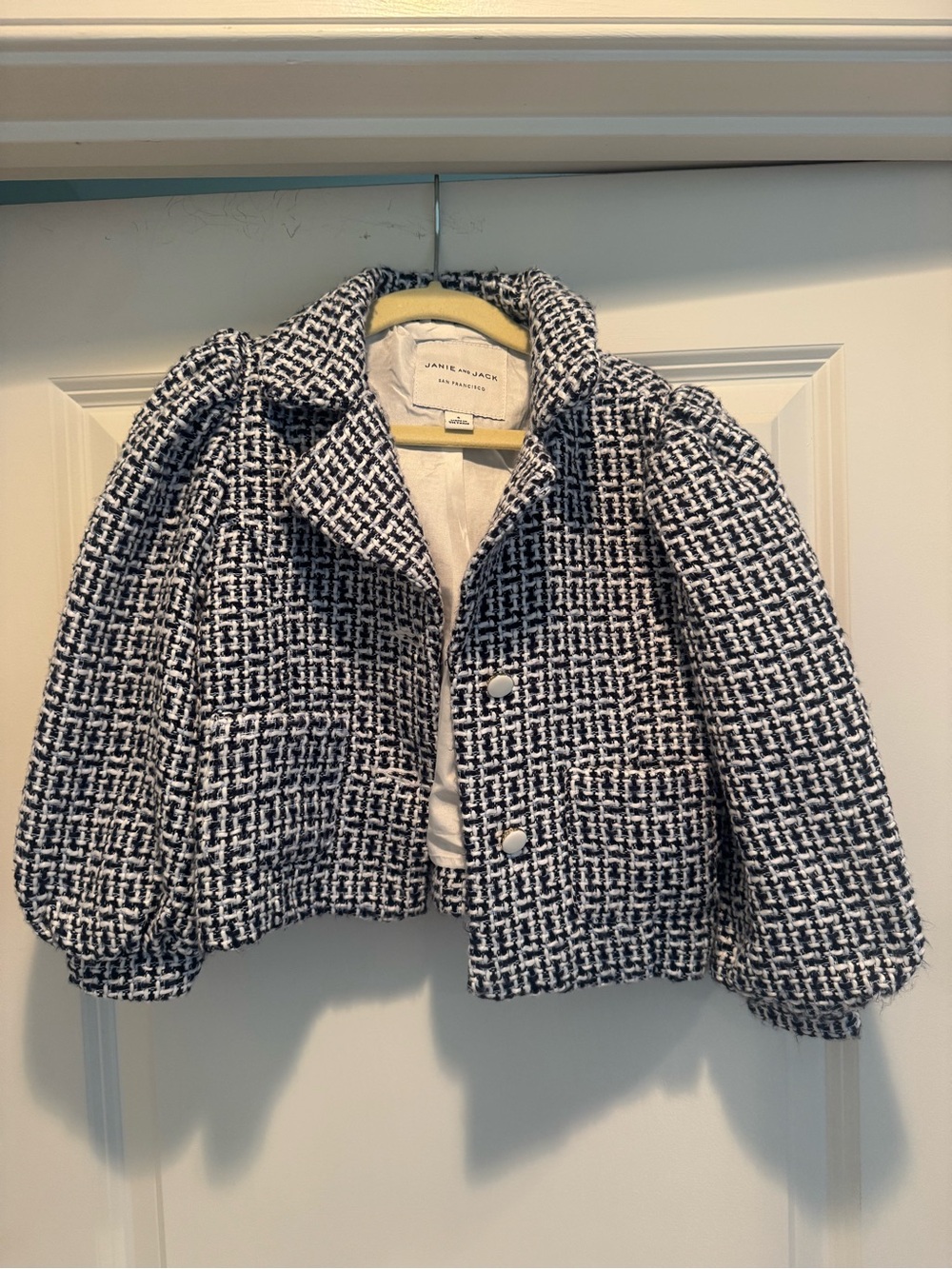 Janie and Jack Black and White Tweed Jacket